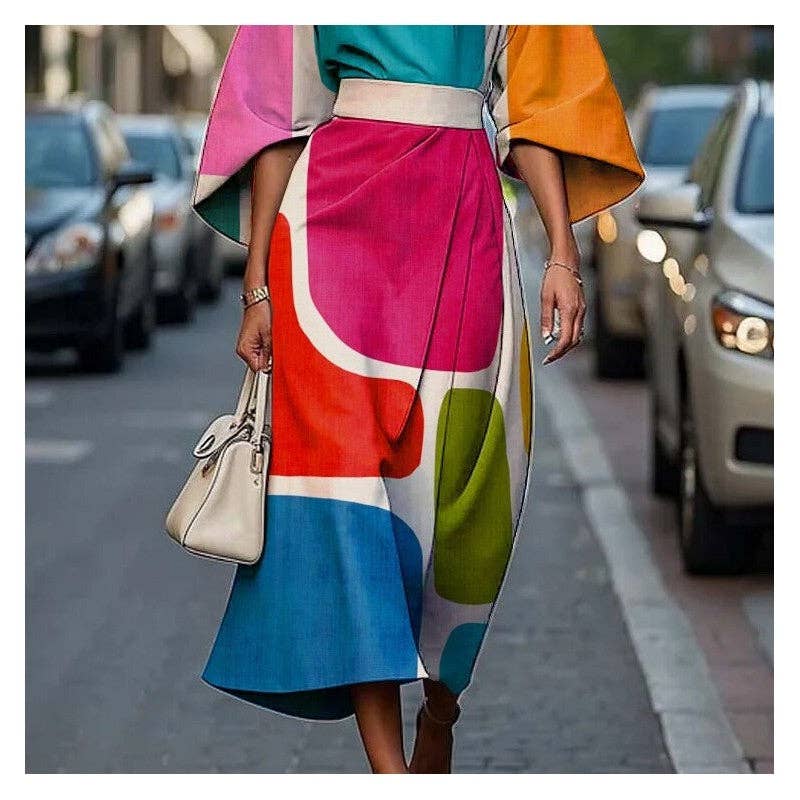 Floral Print Short Sleeve Maxi Dress