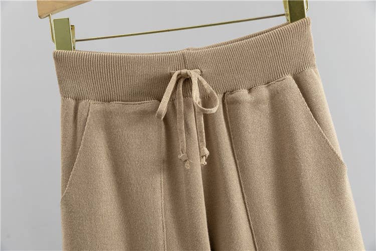 Off the shoulder sweater rib knit cozy Lounge Set