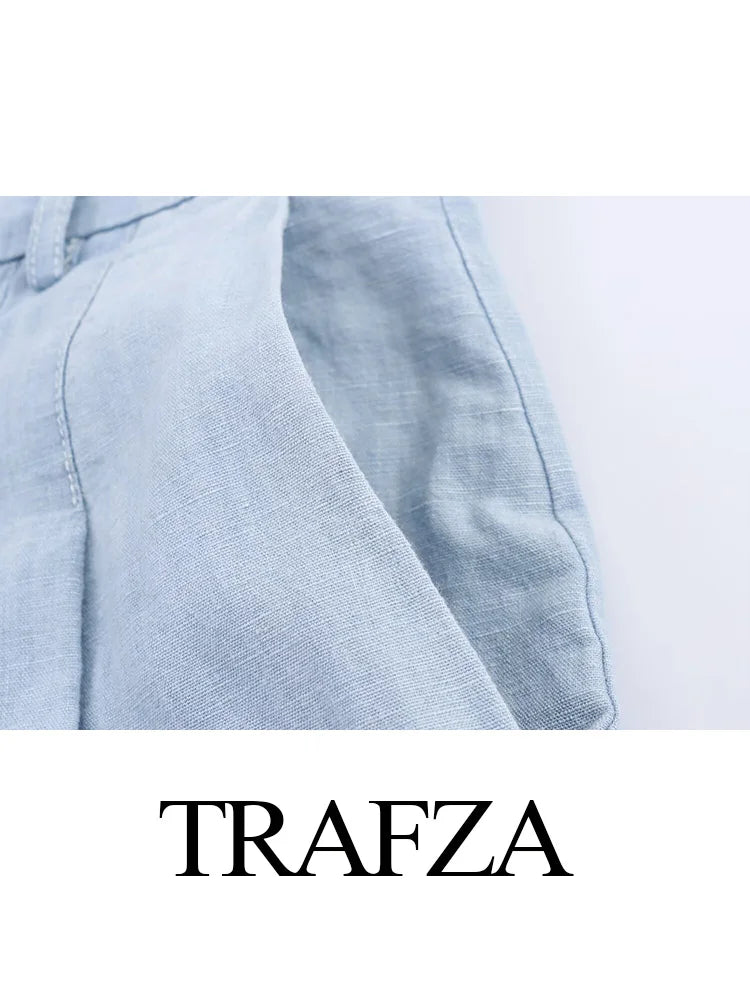 HH Summer Women Fashion Turn-down Collar Long Sleeve Shirts+Slim Zipper Button Pockets Straight Pants Denim 2-Piece Set