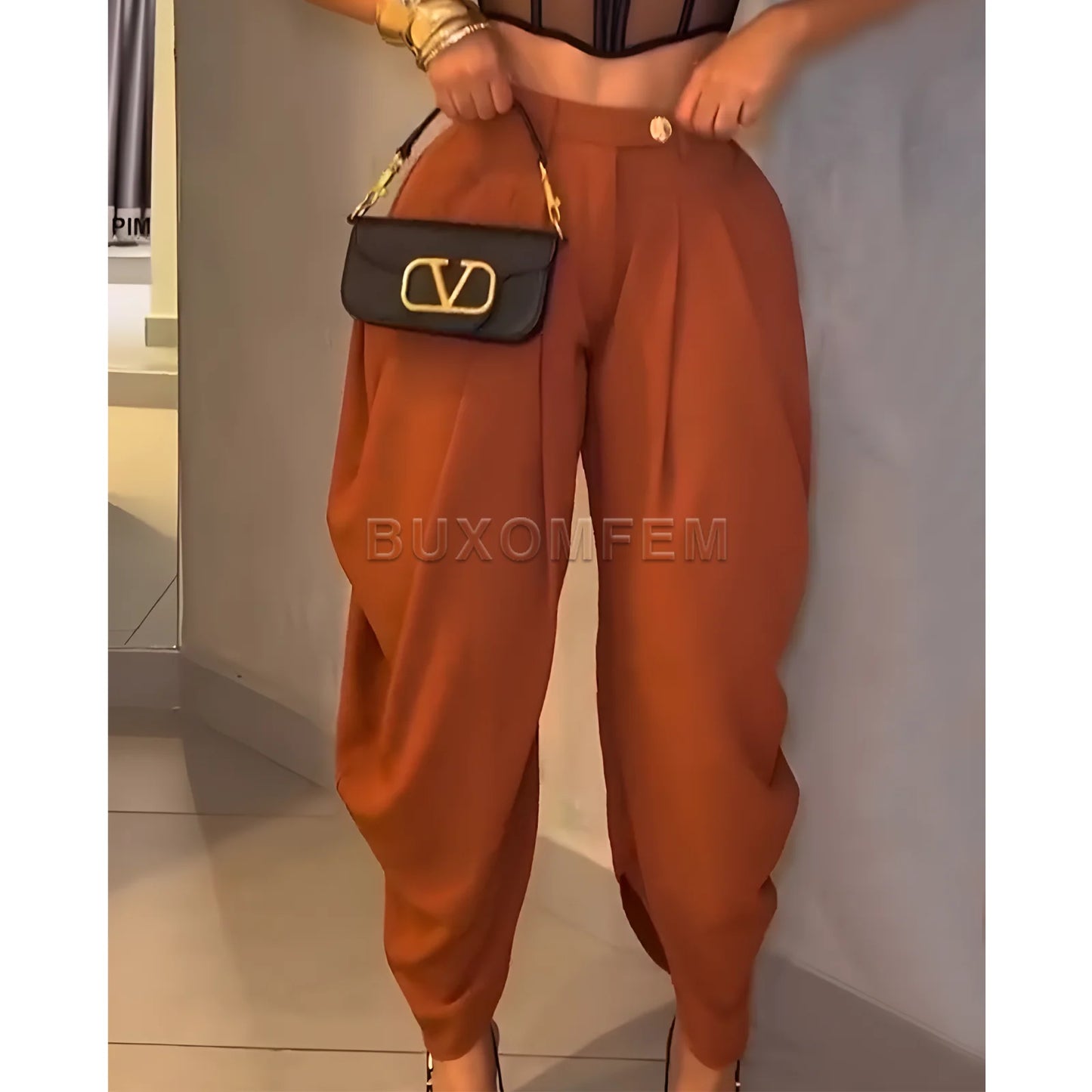 2025 High Waisted Loose Pleated Irregular Casual Pants Loose Oversized Style Cotton and Linen High Quality Female Pants Outwear
