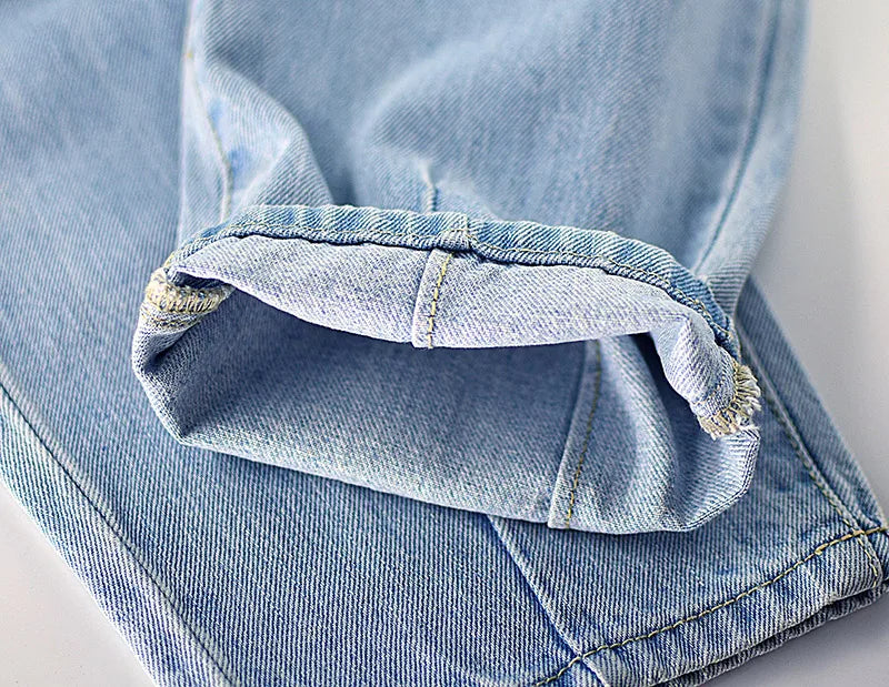 High Waist Women Straight Jeans Female Denim Trousers Loose Cropped Harem Pants Boyfriend Summer Streetwear Vintage Clothing XS