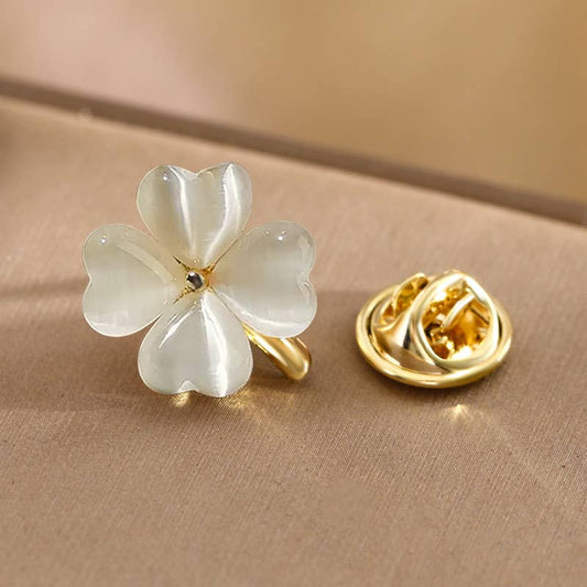 Chic Rhinestone Floral & Animal - Shaped Gold Brooch