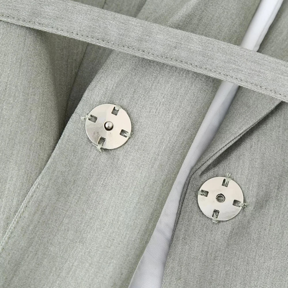 Elegant Lapel Coat Women's Long Sleeve Pocket Tie Women's Coat Summer Chic Office Women's Coat