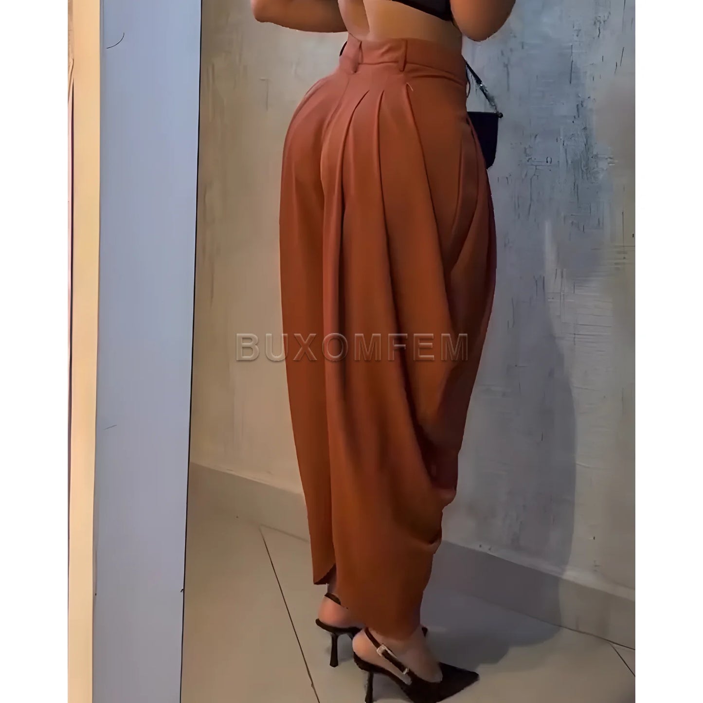 2025 High Waisted Loose Pleated Irregular Casual Pants Loose Oversized Style Cotton and Linen High Quality Female Pants Outwear